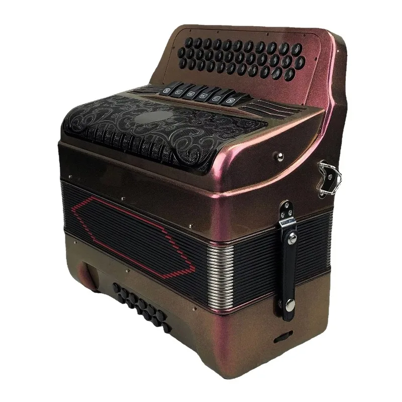 

6-Sound Diatonic Wood Accordion with Full-Scale Gradient Spray Paint 34 Key 12 Bass