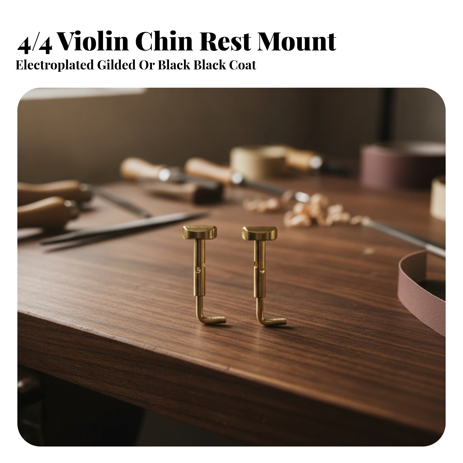 2 Pieces Violin Part Replacement Chinrest Mounting Screw with Bent Threaded End Hardware for Instrument Technicians