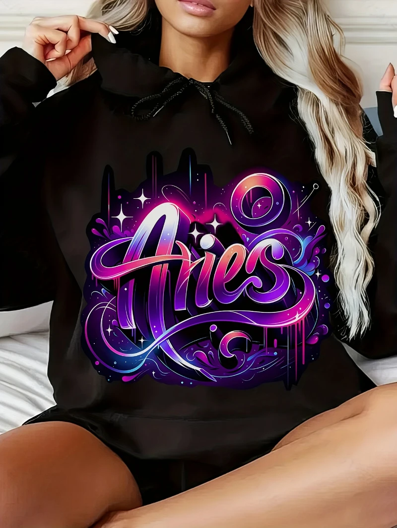 

Осень и зима 2025 года: Zodiac Bries Aries_ Fun Химерная толстовка с длинными рукавами Мягкая элитная роскошь для мужчин и женщин Топ Y2k