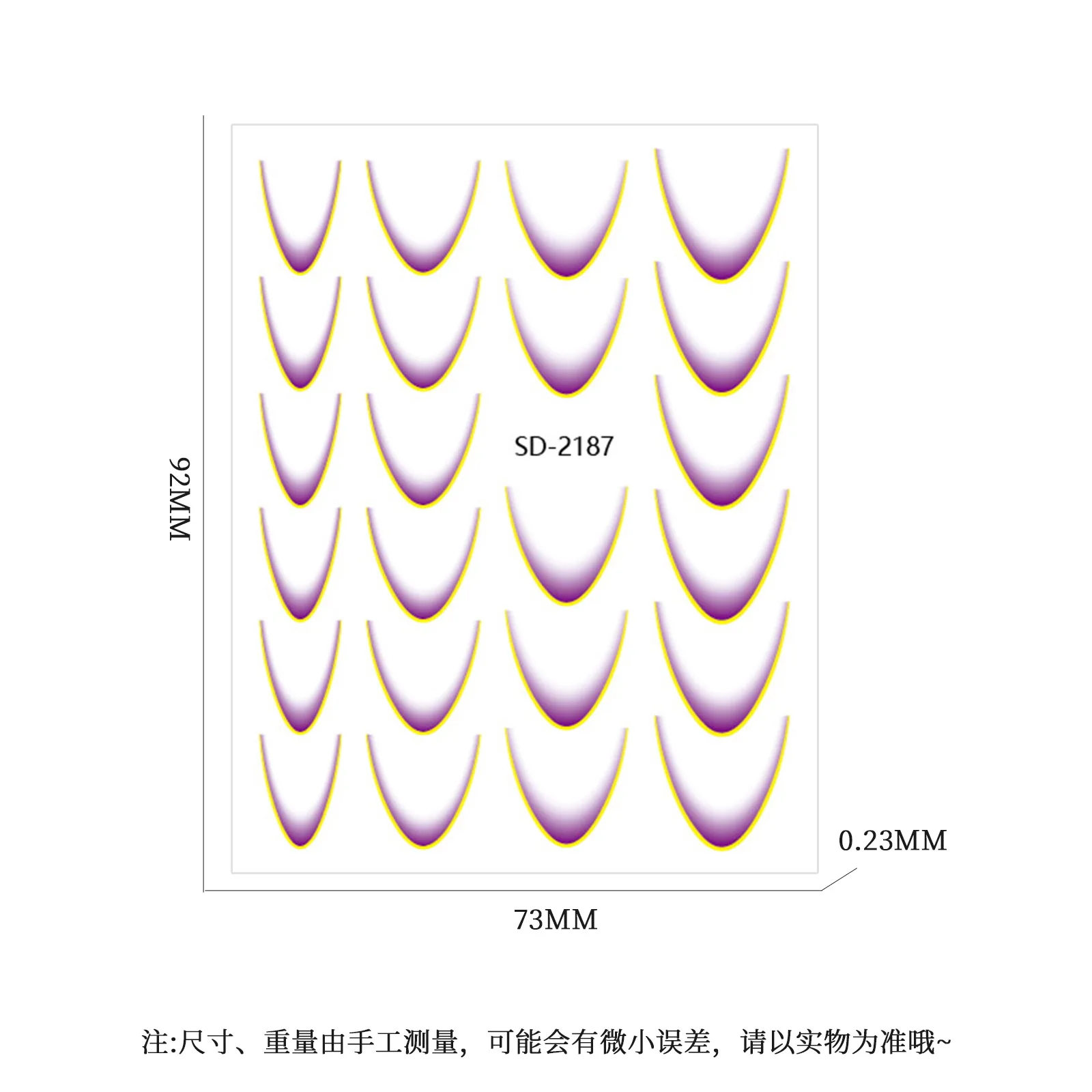 Hot Stamping Gradiënt Franse Lijn Nagels Stickers Crescent Smile Klassieke lijn Zelfklevende Nail Art Stickers Decals Decoratie