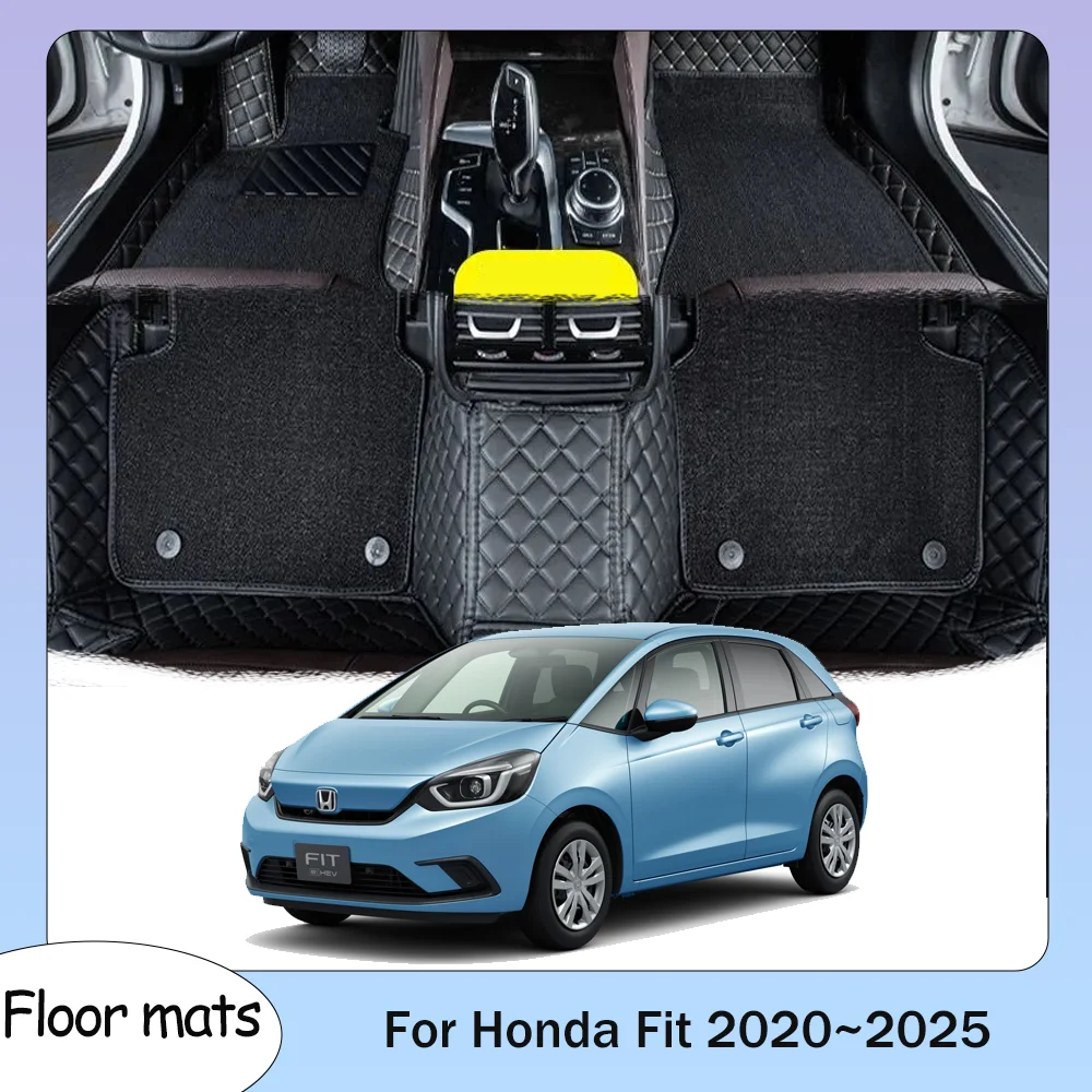 

For Honda Fit Jazz 2020~2025 2021 2022 2023 2024 LHD RHD Car Floor Mats Scratch Resistant Carpets Interior Protection Accessorie
