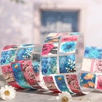 Cinta Adhesiva Decorativa con Diseño Floral de la Serie Flower Like Secret Realm, Material Creativo para Manualidades, Diario, Collage y Papelería