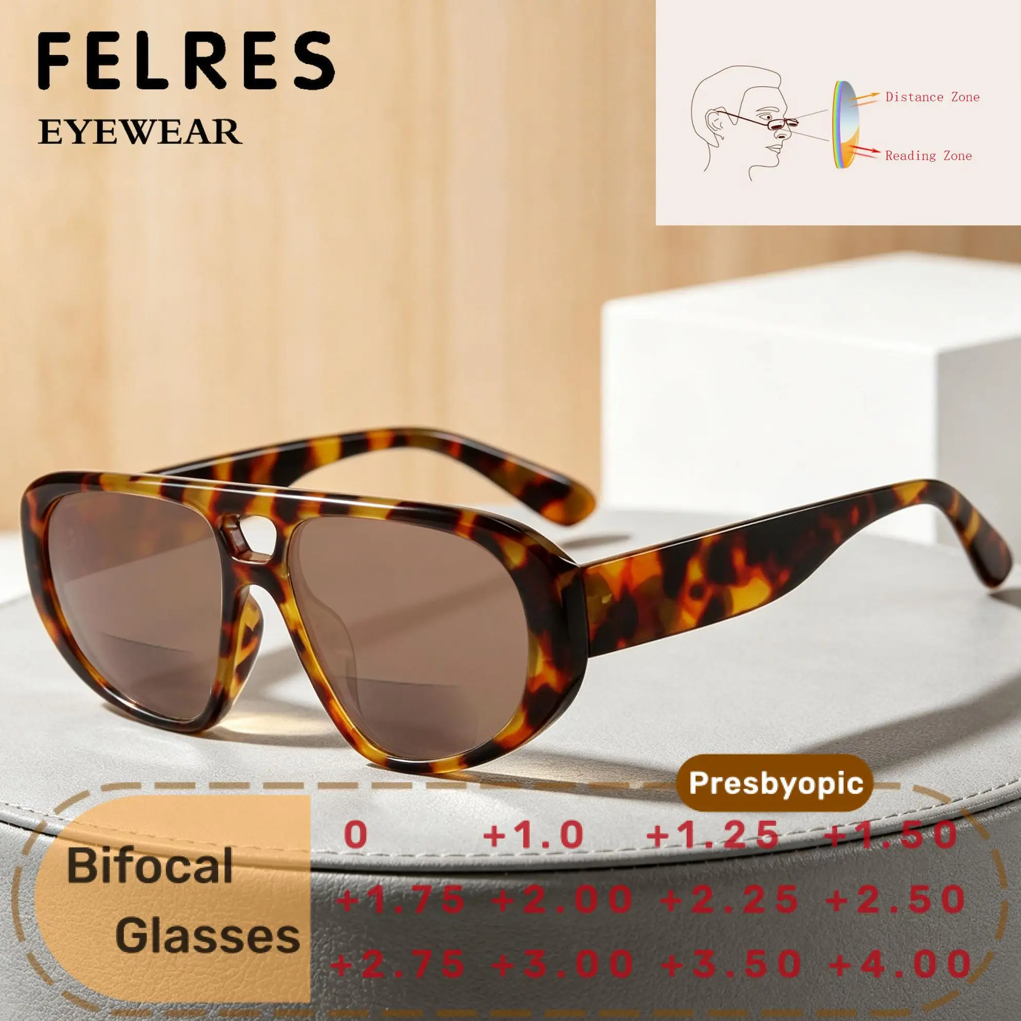 Designer Pilot Bifocal Reading Glasses Men Women Popular Fishing Driving Near Far Dual Vision Shade Presbyopic Eyewear Readers