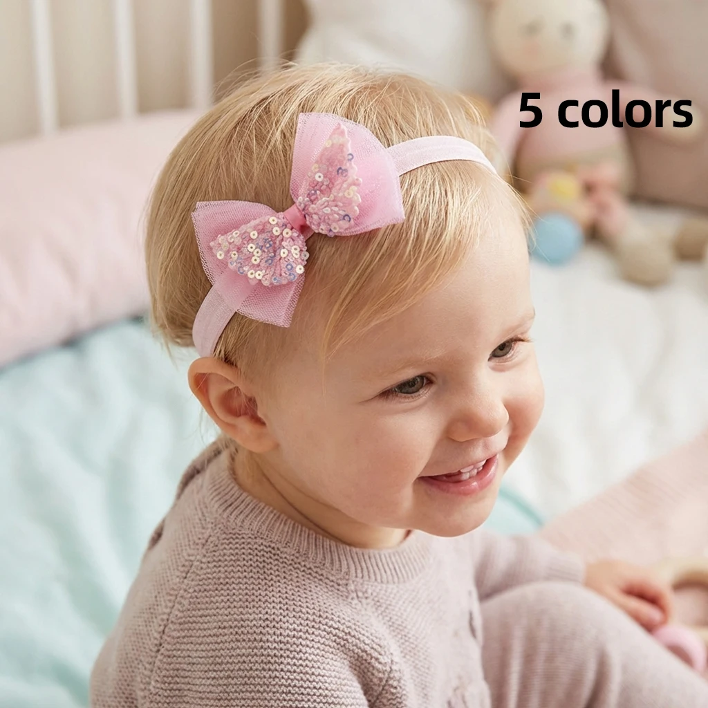 

New Bow Headband Baby Soft and Breathable Elastic Headband Children's Sweet and Versatile Cartoon Hair Accessory
