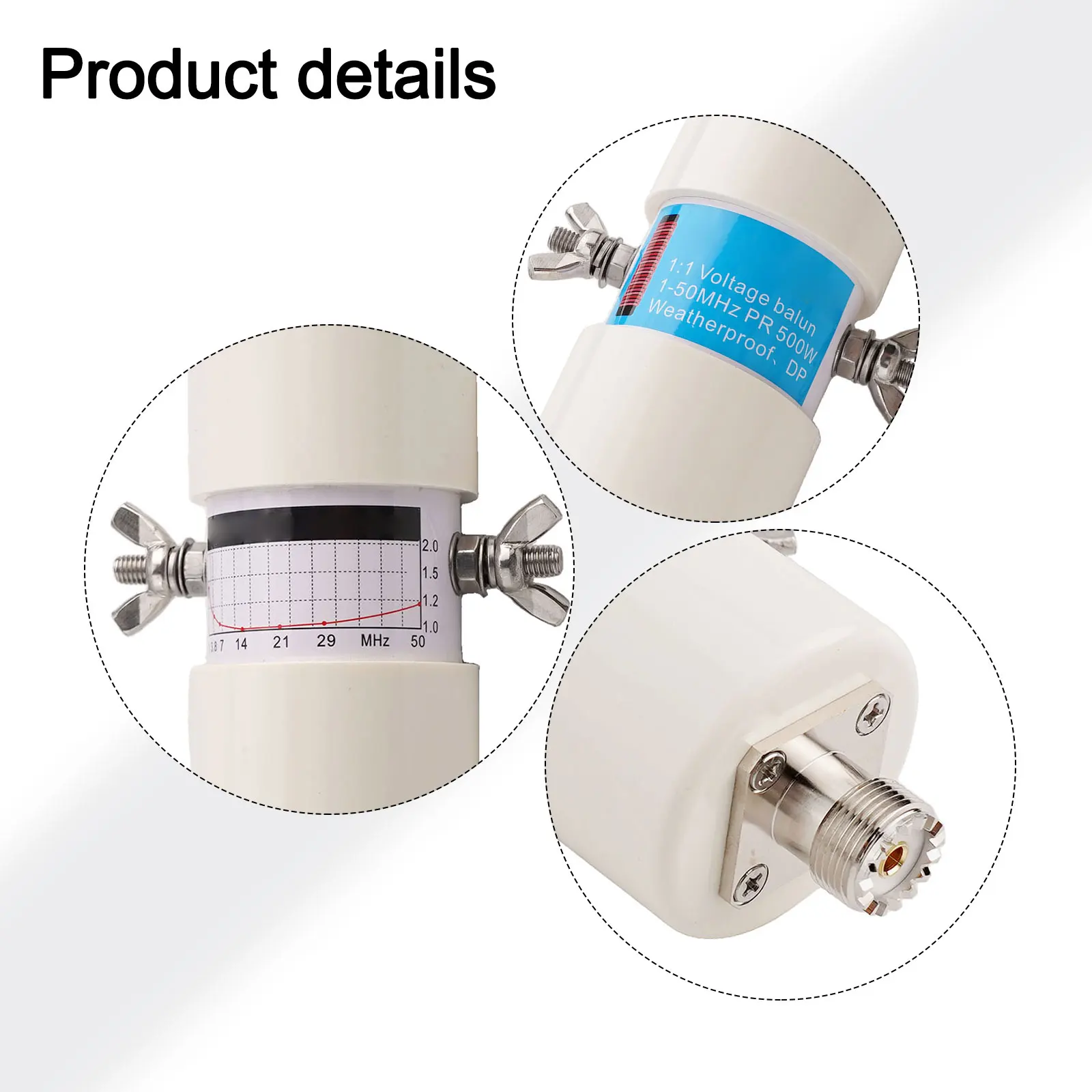 

Duable Particular Brand New Voltage Balun Converter Waterproof 1.8-50MHz 160m-6m 87*45mm Accessoties Continuous