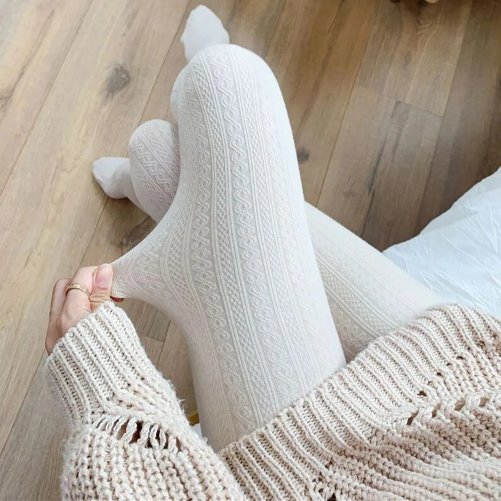 

Sexy Slim Pantyhoses Women High Waisted Leggings Thin Vertical Strips Stockings Lolita Tights For Spring Autumn