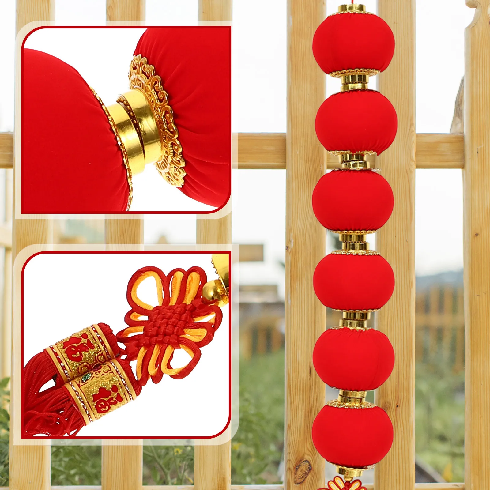 

Decorations New Year Lantern Ornaments Indoor Flocking Cloth Chinese Hanging Pendants