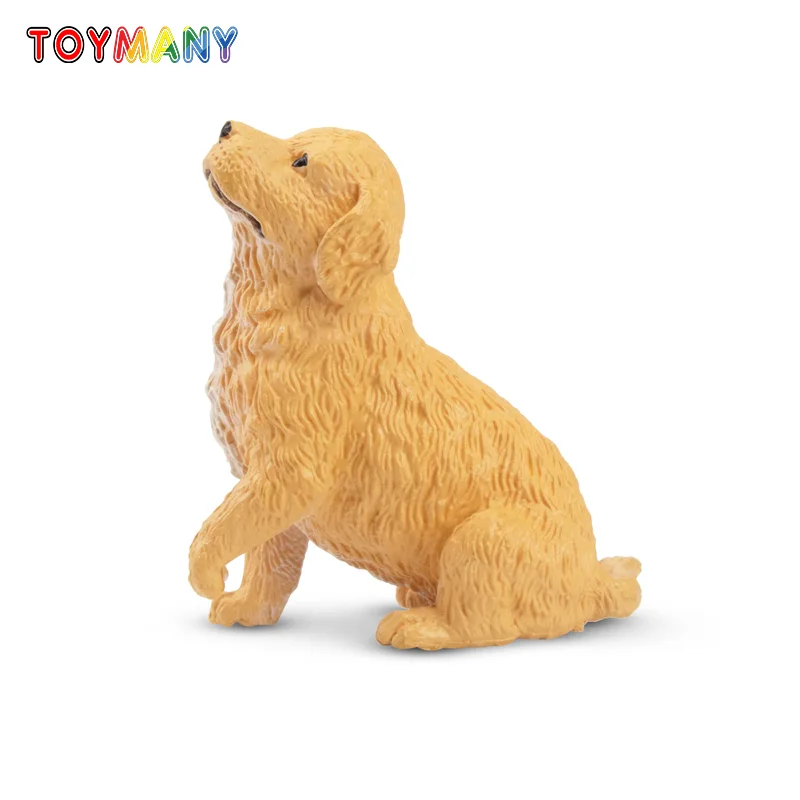 

Simulation Dog Pet Animal Model Toy Mini Sitting Golden Retriever Puppy Figures Doll Action Figurines Toys for Children Set Gift