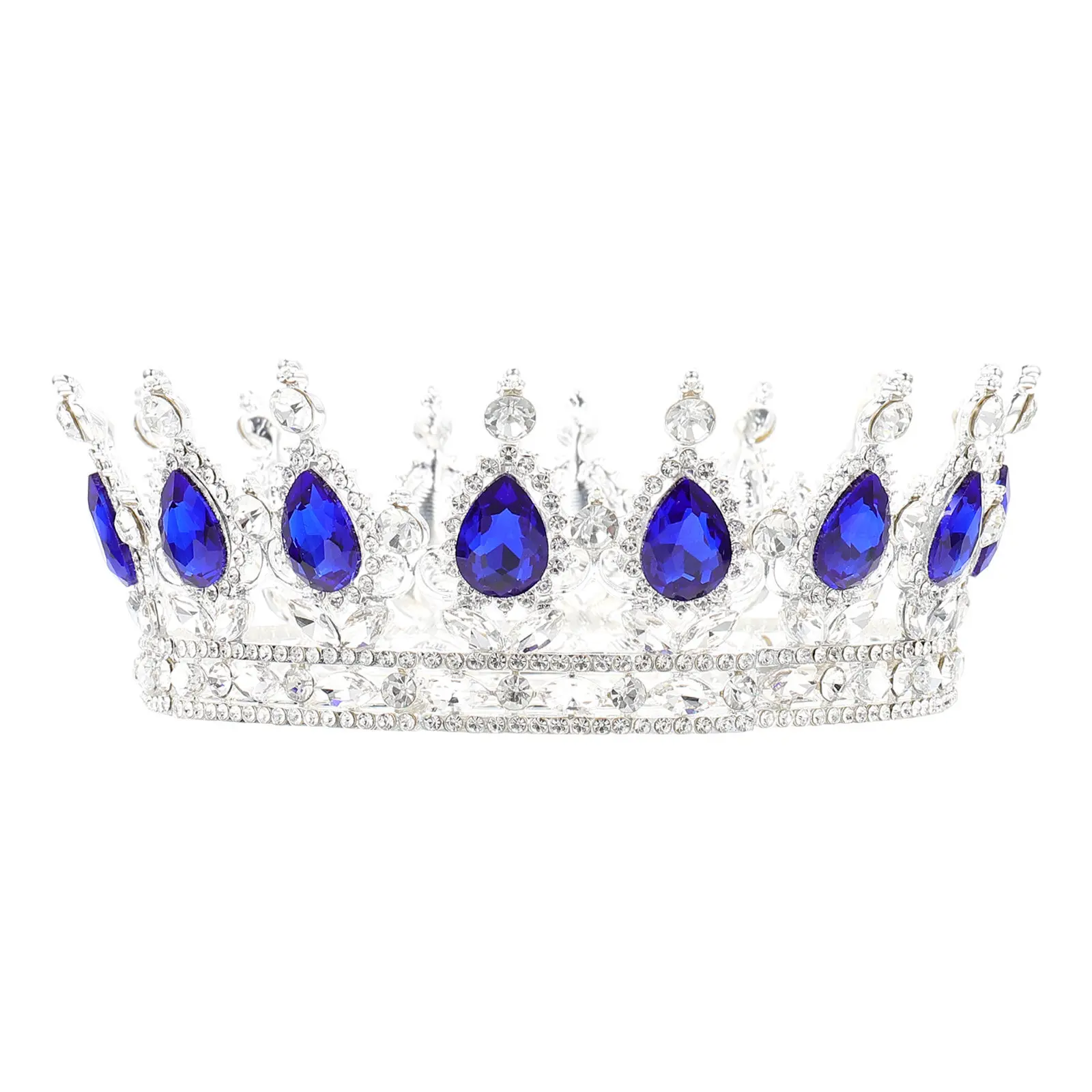 

Alloy Rhinestone Bride Crown Elegant Tiara for Wedding Dress Bridal Hair Decor Birthday Party Prom Maternity Shoot Photo Prop