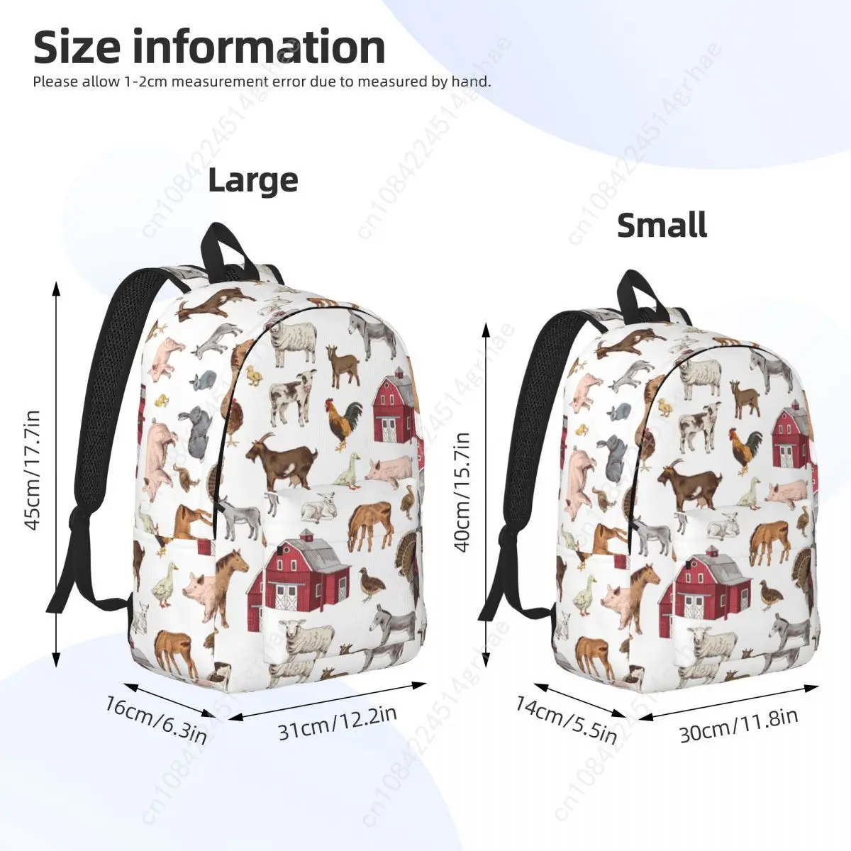 Ransel Hewan Ternak Pedesaan untuk Anak Laki-laki Perempuan, Tas Sekolah Pelajar, Tas Buku, Tas Ransel Angsa Babi, Hadiah