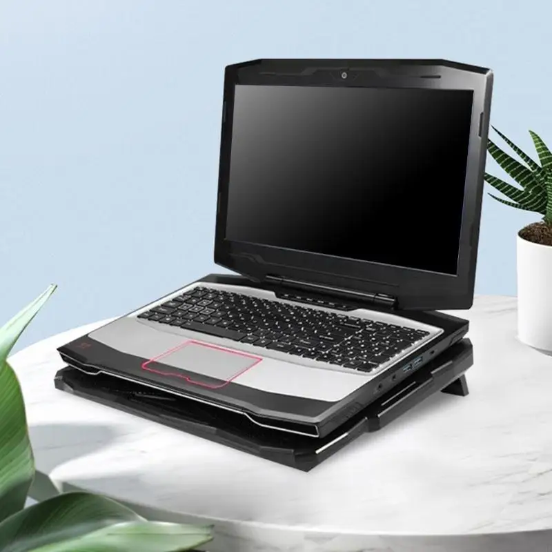 Ventilador enfriador para ordenador portátil para juegos C90F ajustable con 2 puertos USB, almohadilla refrigeración para