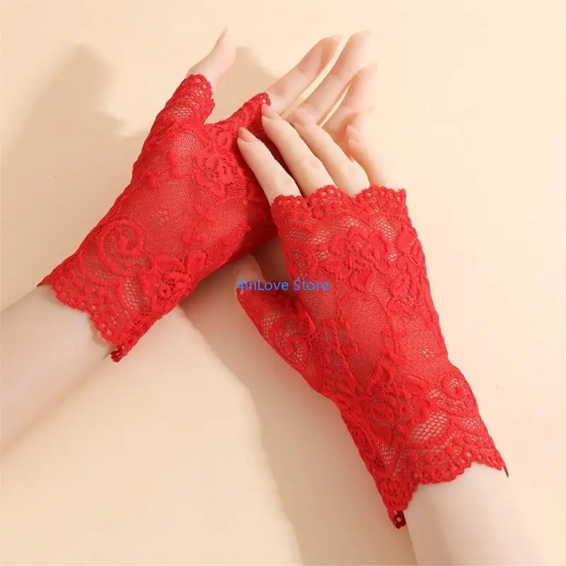T4MD Soft Lace Gloves For Bride Wedding Ceremony Photo Wedding Accessory