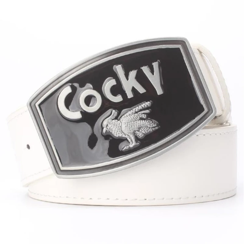 Fancy Gift Cocky Cock Bird Fashion Belt Men Animal Print Metal Buckle