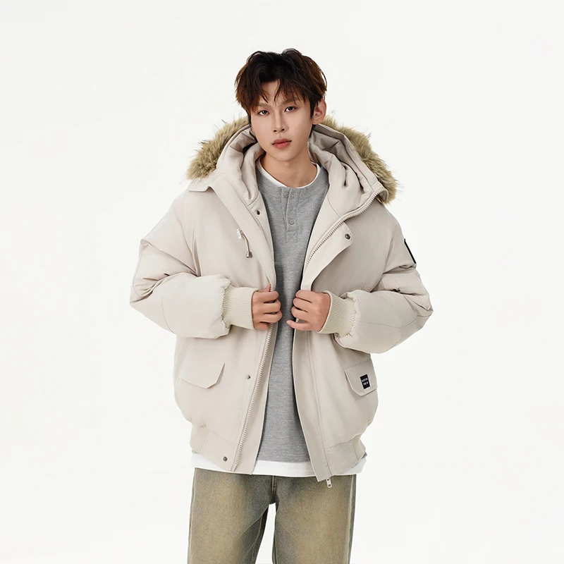 Men Winter Streetwear Loose Casual Fashion Cotton-padded Hooded Parkas Bomber Jacket Women Oversize Thicken Coat Outerwear