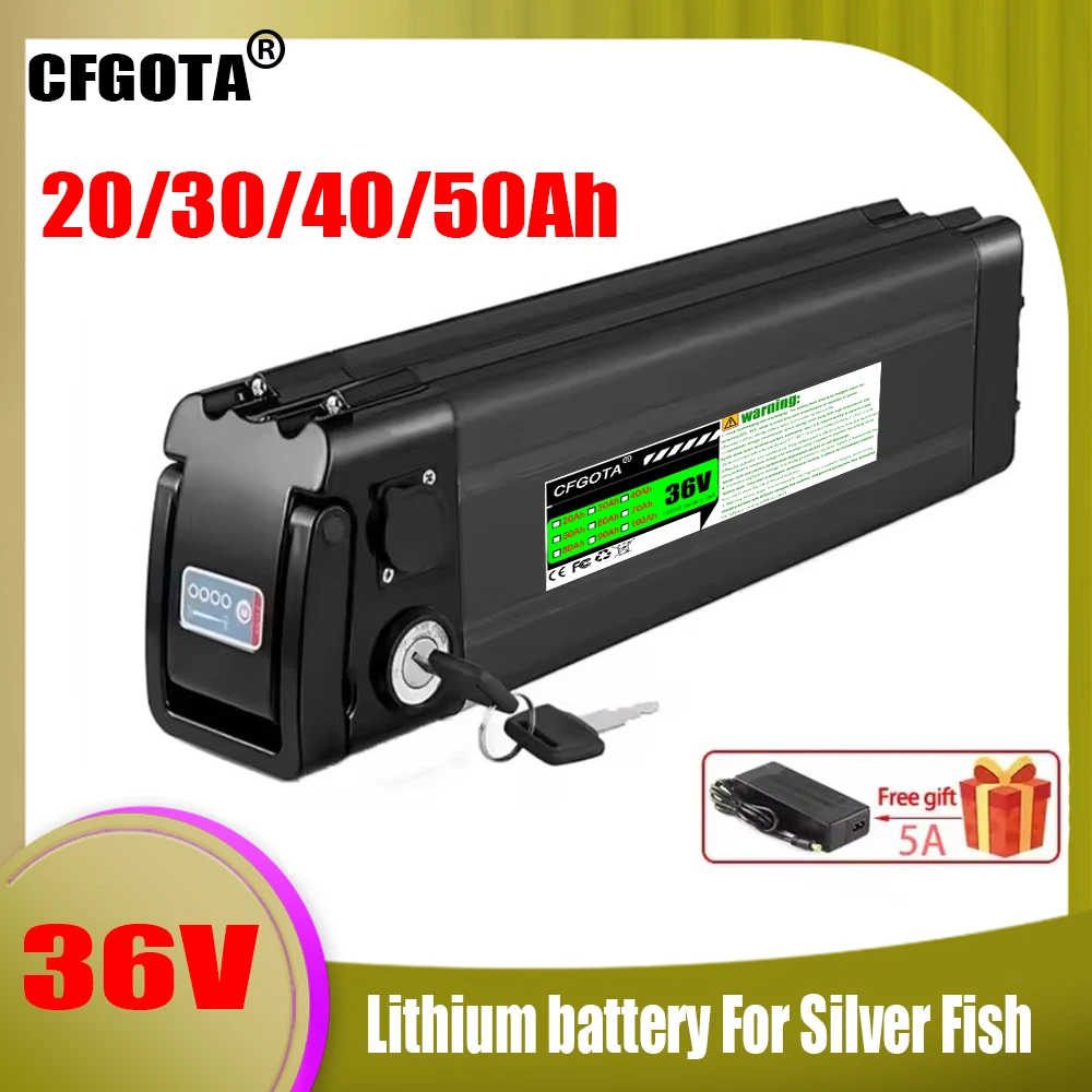For Silver Fish lithium battery pack, 36V 20Ah-50Ah, with charger, compatible with 250W-1000W motors