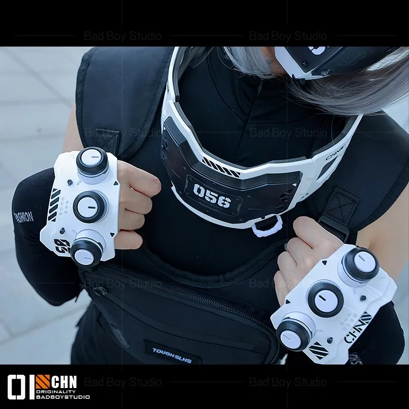 لعبة CyberCosplay قناع الملحقات النساء الخيال العلمي الميكانيكية قناع اليد درع تأثيري الدعائم هالوين