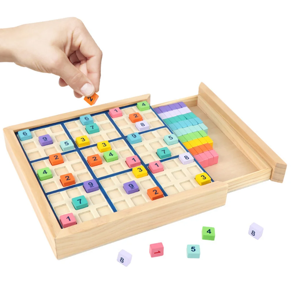 Jogo xadrez desktop sudoku brinquedo crianças educação precoce brinquedos ferramenta de treinamento de madeira matemática