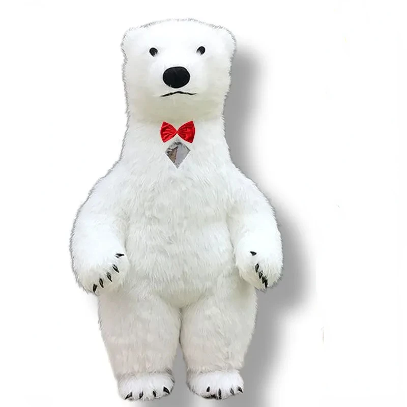 Big Inflatable Polar Bear Adult Costume Full Body Blow Up Walking Mascot Outfit for Entertainment Fancy Dress no battery