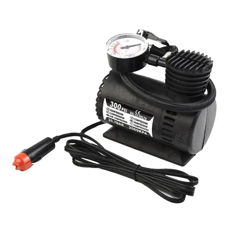 

Electric Air Pump 12V 300PSI Car Air Compressor Portable Cigarette Lighter Inflator For Cars Bicycles Motorcycles Balls