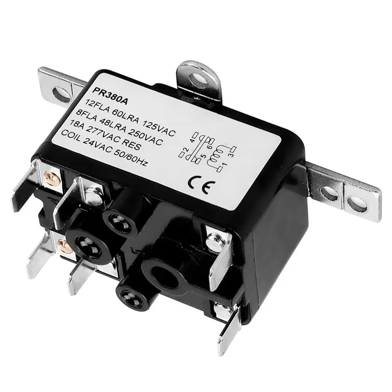 ABBP-PR-380 90-980 24V AC Heavy-Duty Fan Relay Single Pole SPST Isolated AC Switch Heat Sequencers Includes Universal Bracket