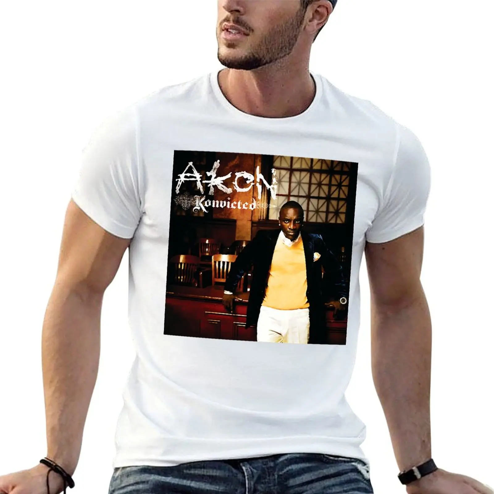 

Akon Konvicted T-Shirt essential t shirt t shirt man luxury cotton t shirts high quality T-shirt
