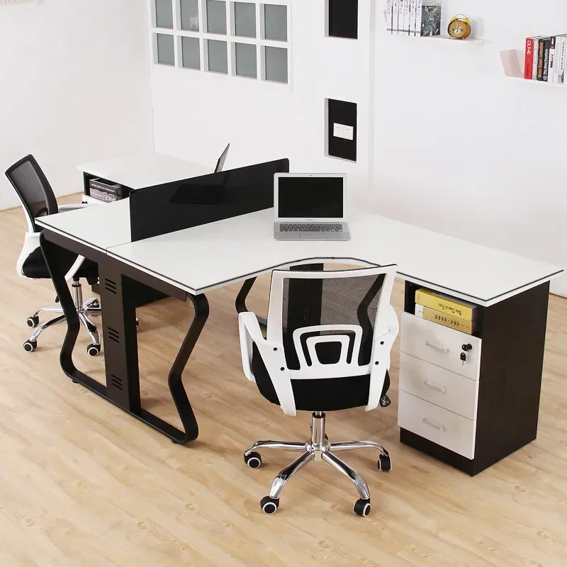 

Office desk and chair 2 people work computer desk combination screen partition combination 4 people