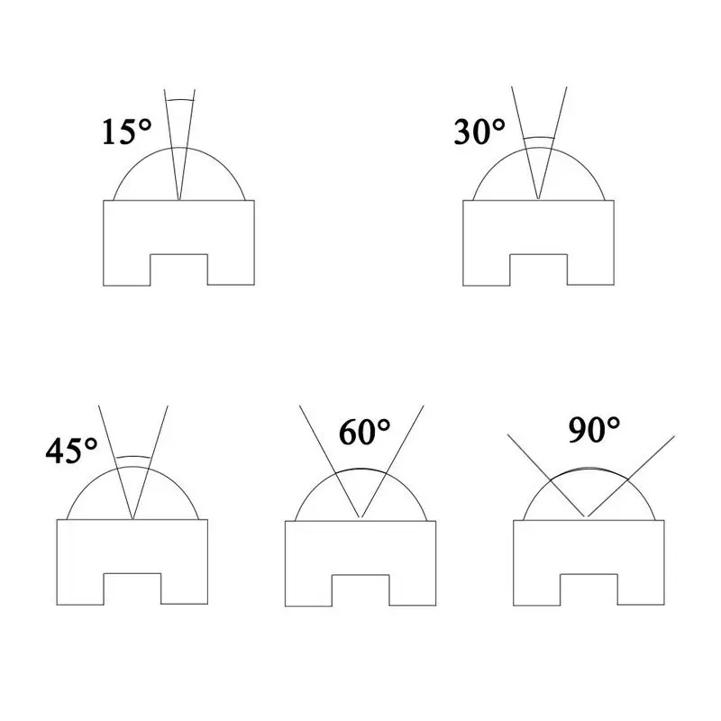 Светодиодный объектив 13 мм, 1 Вт, 3 Вт, 5 Вт, объектив высокой мощности, 15, 30, 45, 60, 90, 100 градусов, PMMA, гладкая поверхность с подставкой
