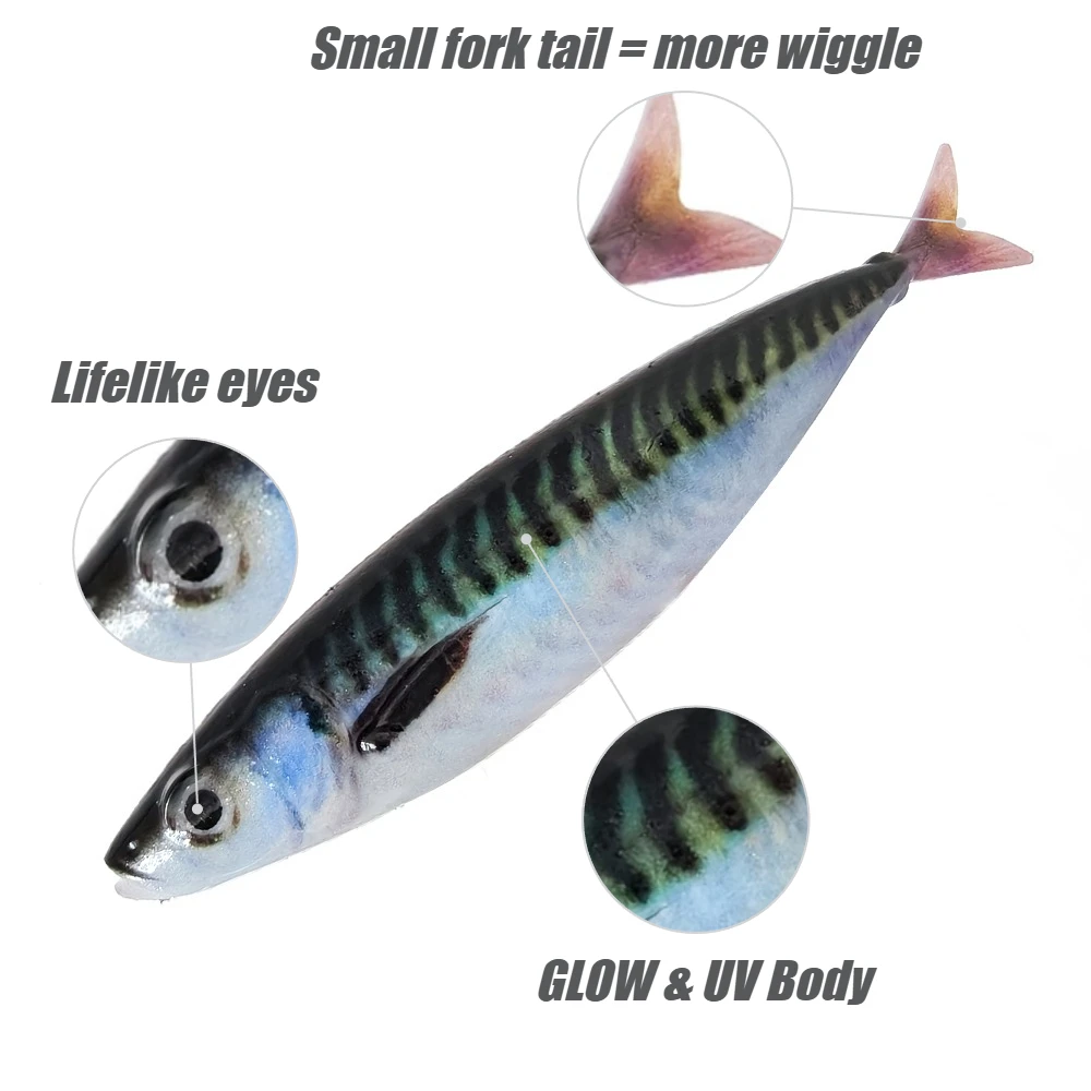 3 Stück 5,71 Zoll 33,5g Trolling-Hardbaits, Realistische Sardinen-Angelköder für Thunfisch & Makrele, Salzwasser-Tiefsee-Bootsangeln – Detail 2