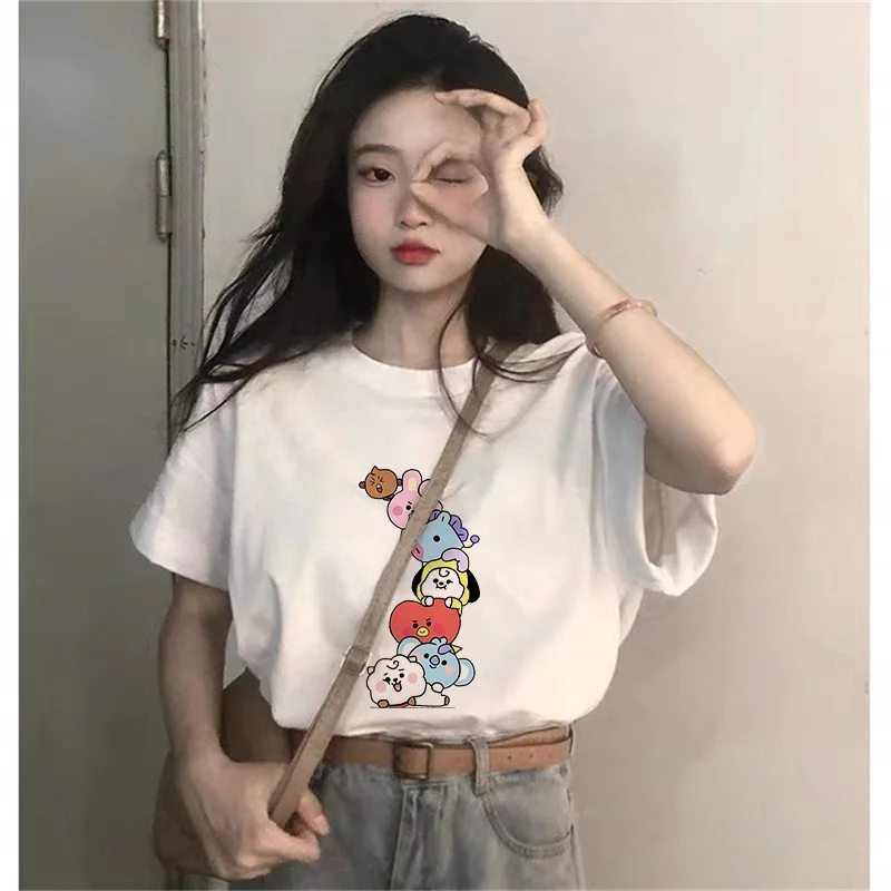 Cartoon Team Boys Women T-shirt Cartoons Tees Shirts Anime Kawaii Casual Clothes Cotton Streetwear Tosp Unisex Short Sleeve