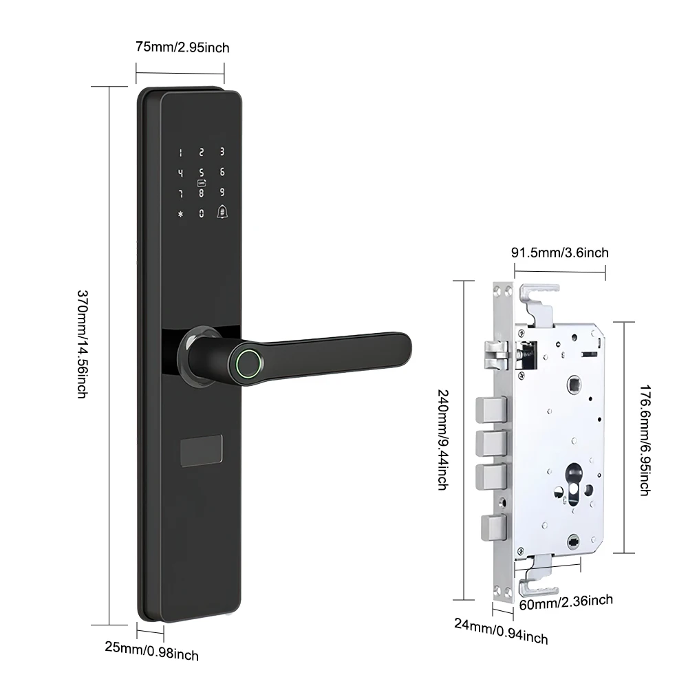 Smart Door Lock TTLock App Fingerprint Password RFID Card Remote Unlock 5-in-1 Keyless Entry for Home Office Apartment Security view 6
