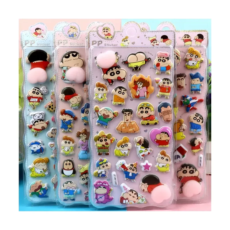 Adesivo Decompressione 3D Crayon Shin Chan 2026, Decorazione per Cover Telefono, Giocattolo per Bambini