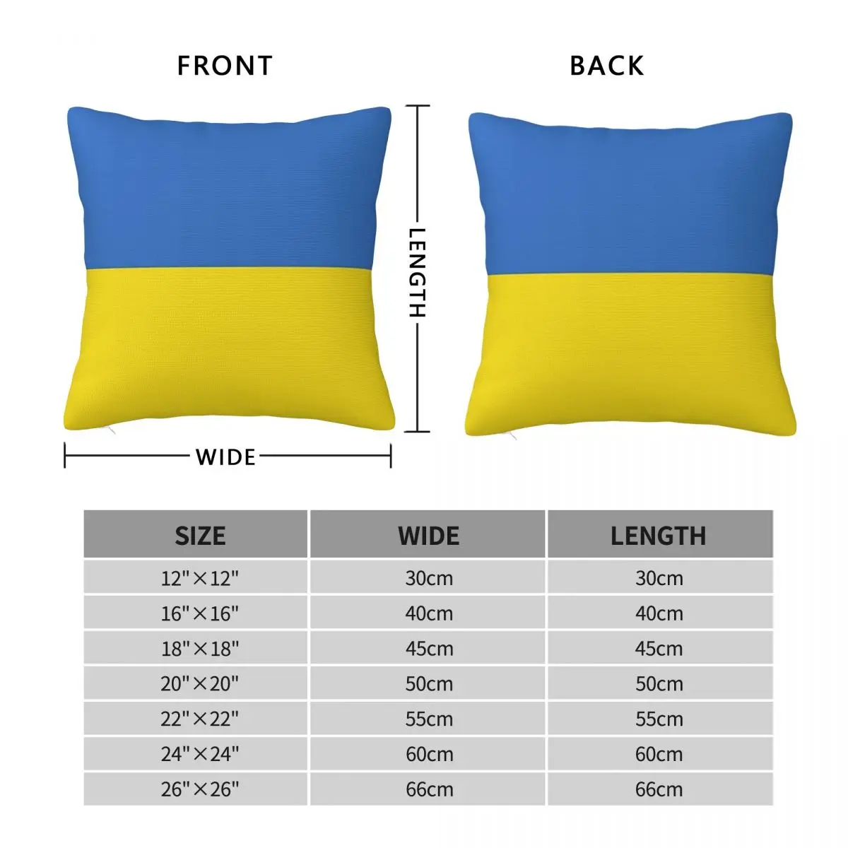 Flag Of Ukraine Square Pillowcase Pillow Cover Polyester Cushion Decor Comfort Throw Pillow for Home Living Room