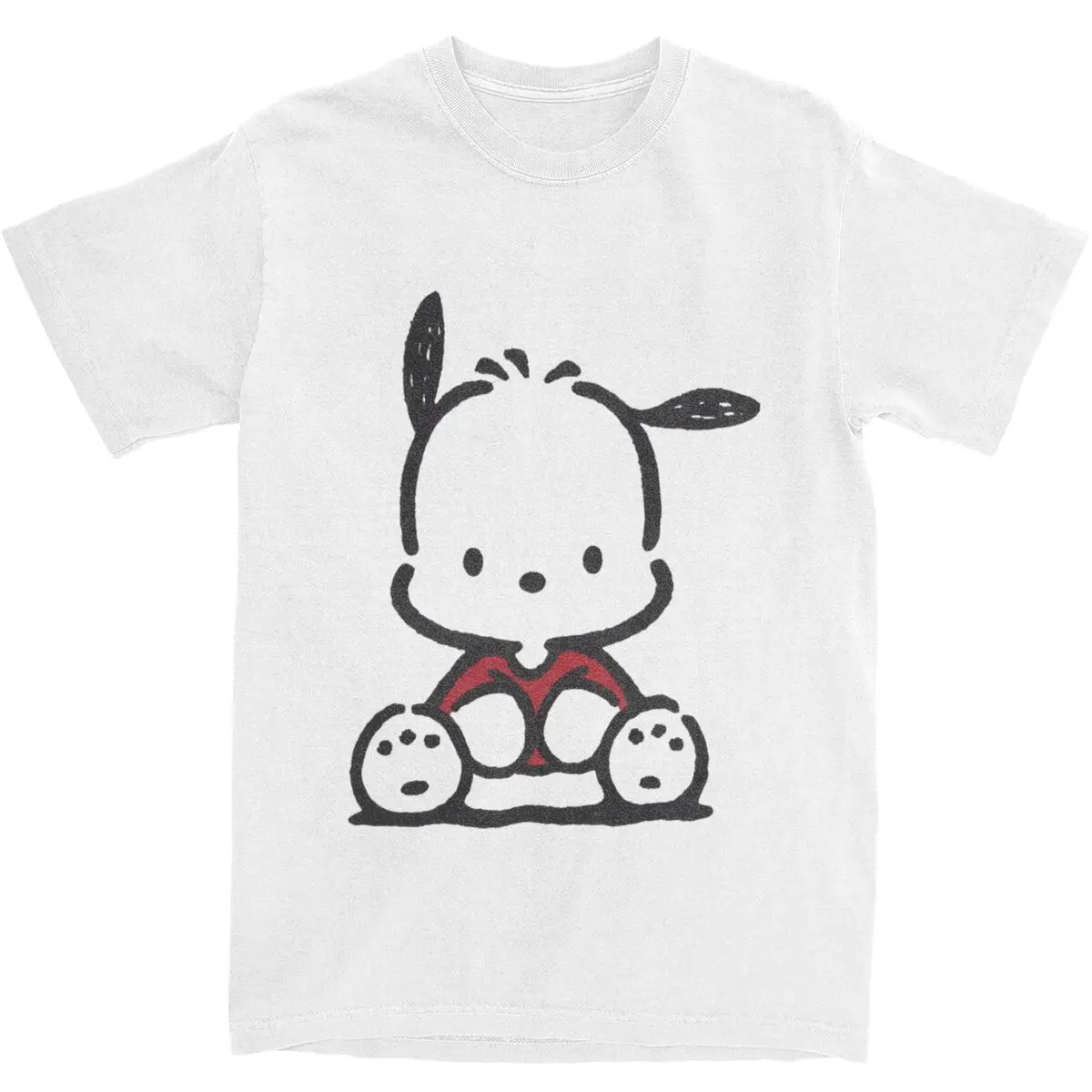 Pochacco T Shirt Men's Vintage 100% Cotton T-Shirts Summer O-Neck Leisure Tees Pattern Plus Size Clothes