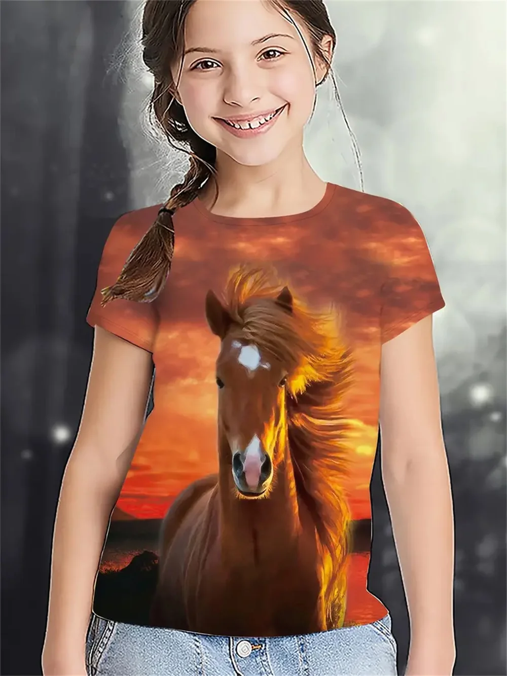 Mädchen T-Shirts Sommer 3D-Druck Mode kurz ärmel ige Tops lässige T-Shirts Mädchen Kleidung Kinder T-Shirts Kinder kleidung