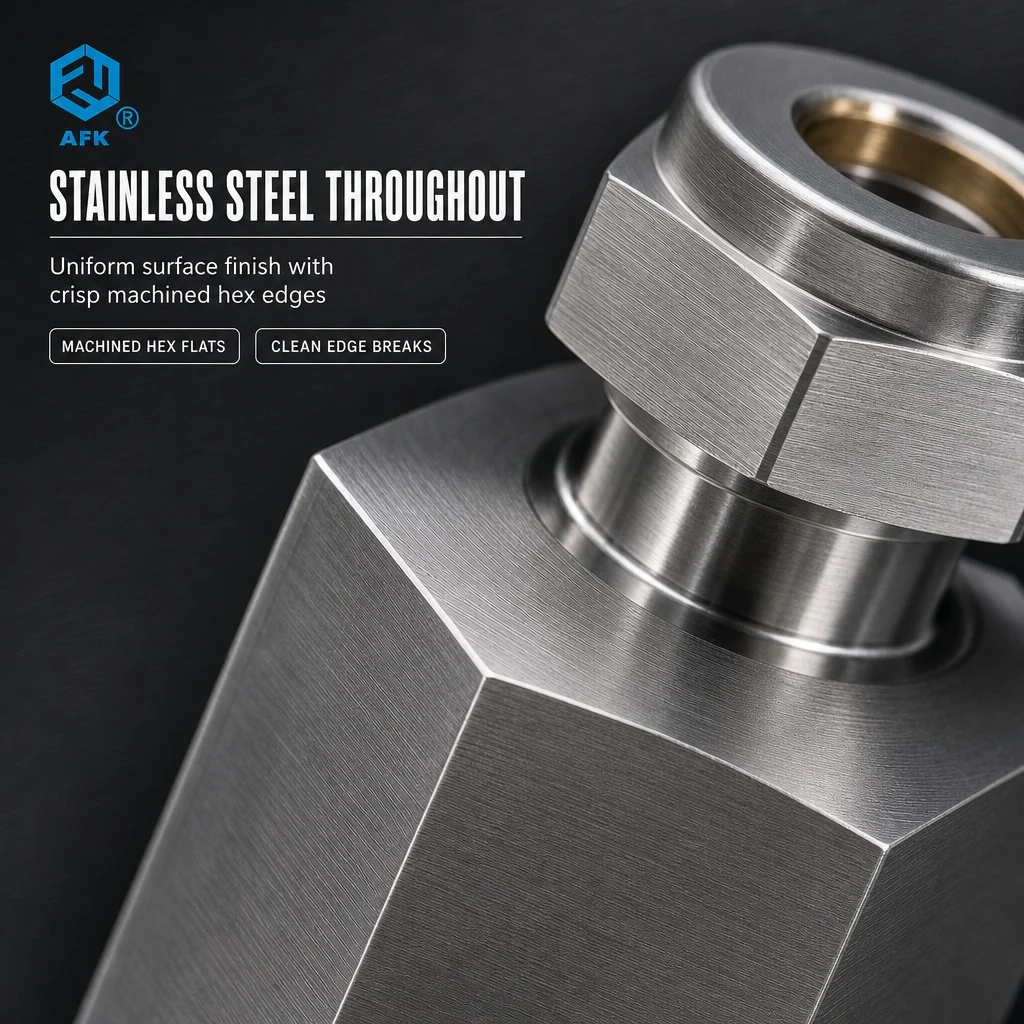 1/4in Tube to 1/8in Female SS316 Stainless Steel Tube Fitting Ferrules Connector for Plumbing And Pneumatic Systems