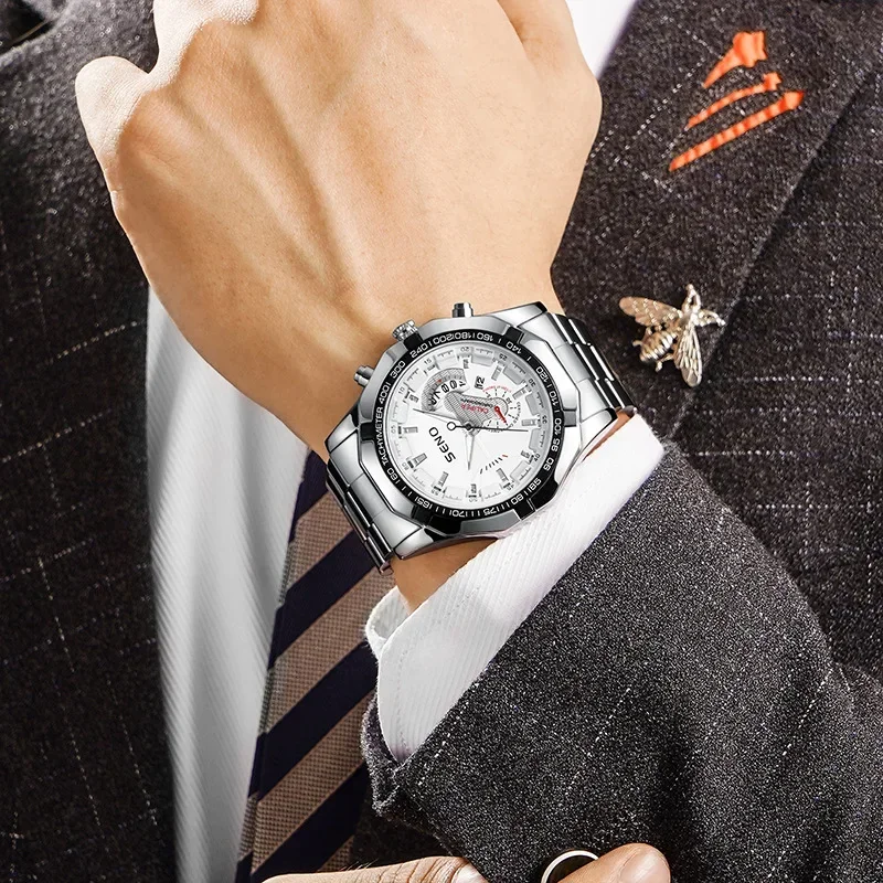 2025 ساعات رجالية كوارتز ساعة عالية الجمال مقاومة للماء ضوء الليل الأعمال