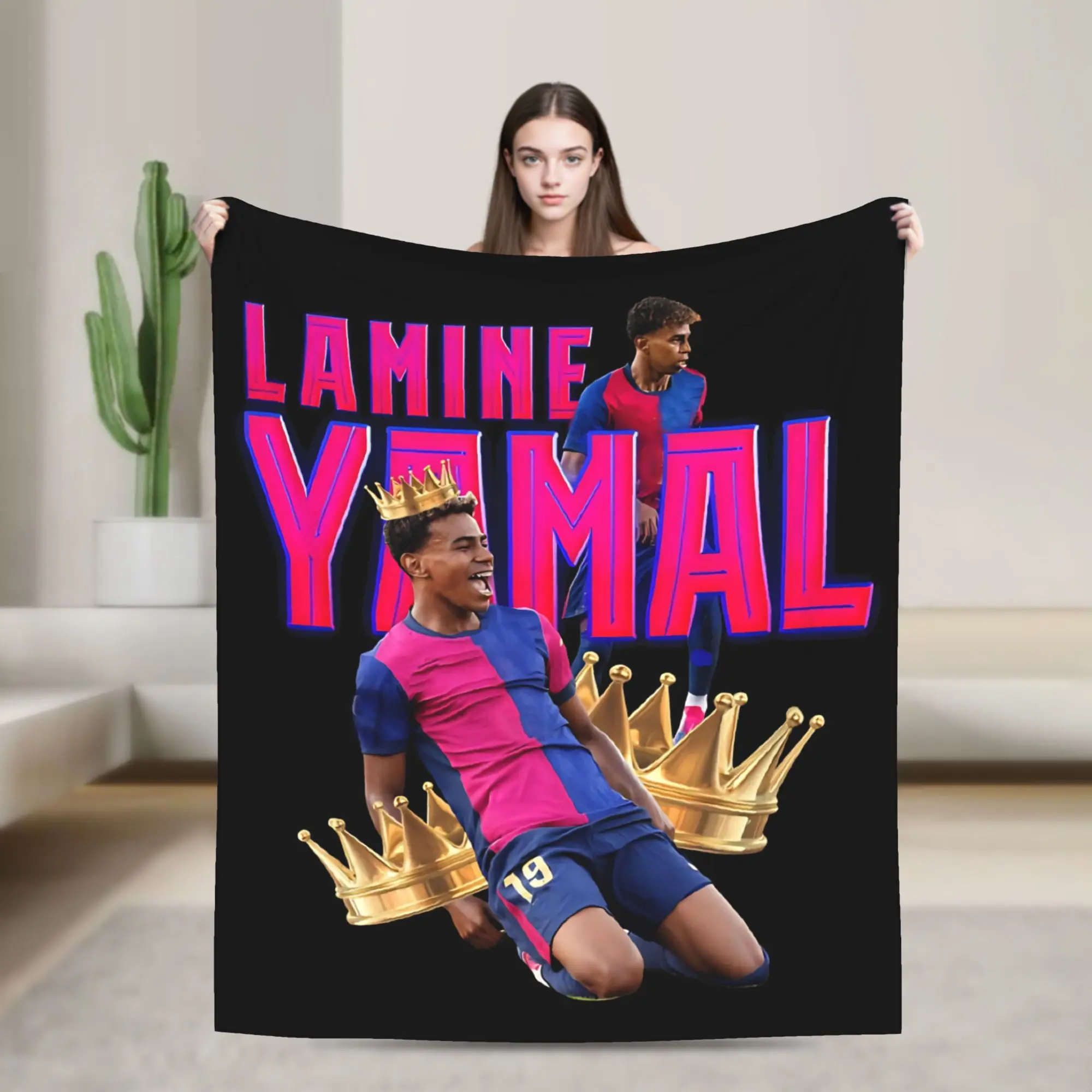 Lamine Y-Yamal Flannel Blanket Number 19 Football Creative Throw Blankets for Home 150*125cm Quilt