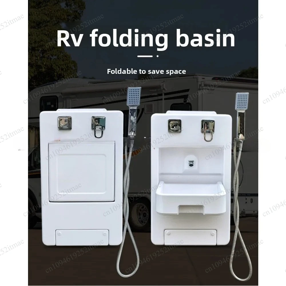 RV Folding Bathroom Sink Cabinet, 2‑in‑1 for Face Washing & Shower Use, Space‑Saving RV Bathroom Fixture view 2