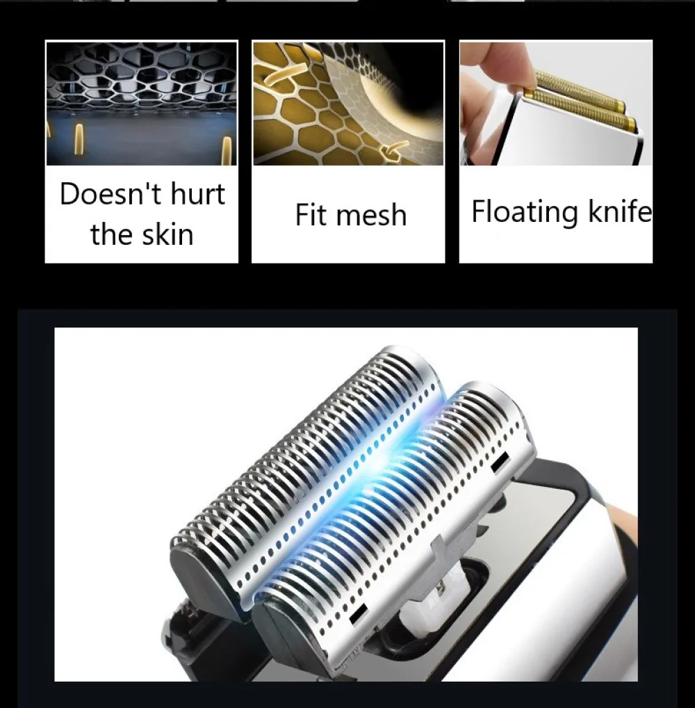 Kemei Professional Hair Clipper เครา Trimmer สำหรับปรับความเร็ว LED ดิจิตอลแกะสลัก Clippers Grooming ไฟฟ้ามีดโกน