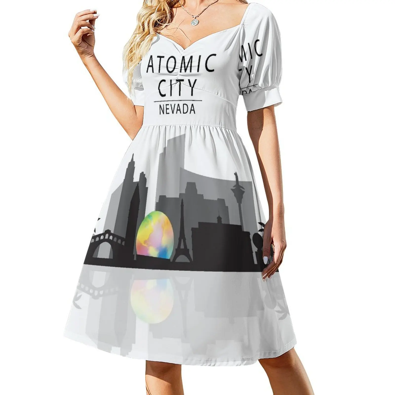 

atomic city skyline Short-Sleeved Dress summer outfits for women 2025 luxury dresses dresses women summer 2025 Women's dress