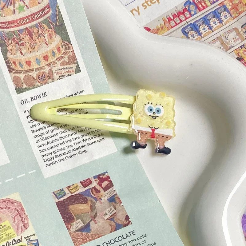 SpongeBob Hair Clips Kids Cartoon Hairpins Anime Barrette Cute Bangs Headwear Women Patrick Star BB Clips Headdress Accessories