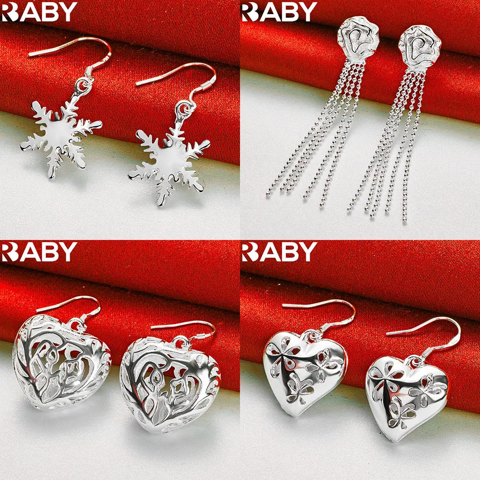 

URBABY 925 Sterling Silver Geometric Drop Earrings For Women Anniversary Gift Popular Wild Fashion Romantic Jewelry