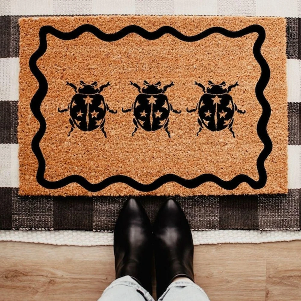 맞춤형 코이어 도어매트 테두리 프레임 프린트 논슬립 현 - Home Decor Hermes 리뷰 및 가격