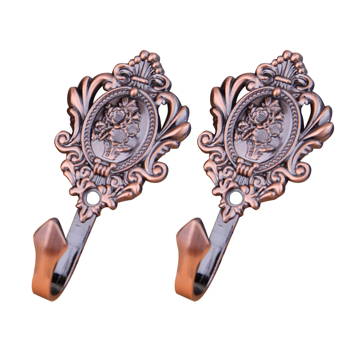 

Zinc Alloy Vintage Drapery Hooks Rose Pattern Brass Curtain Holdbacks Elegant Room Decor Vintage Hooks
