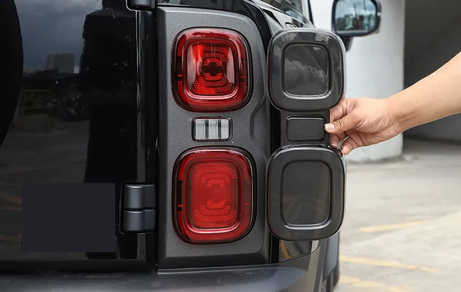 For Great Wall Haval H9 Menglong Plus 2023-2026 ABS Smoked Black Tail Light Cover Taillight Protector Decorative Shell  A Pair