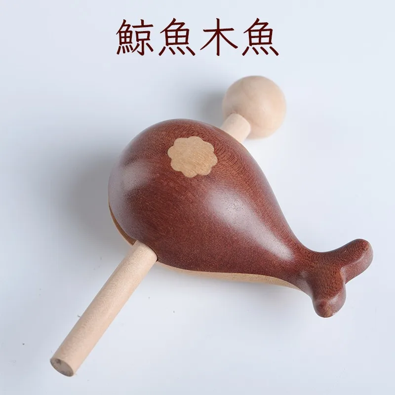 Miniature Little Woodfish Knocking Carrying Decompression Office Decoration Quiet Percussion Instrument Whale Animal Toy Gift