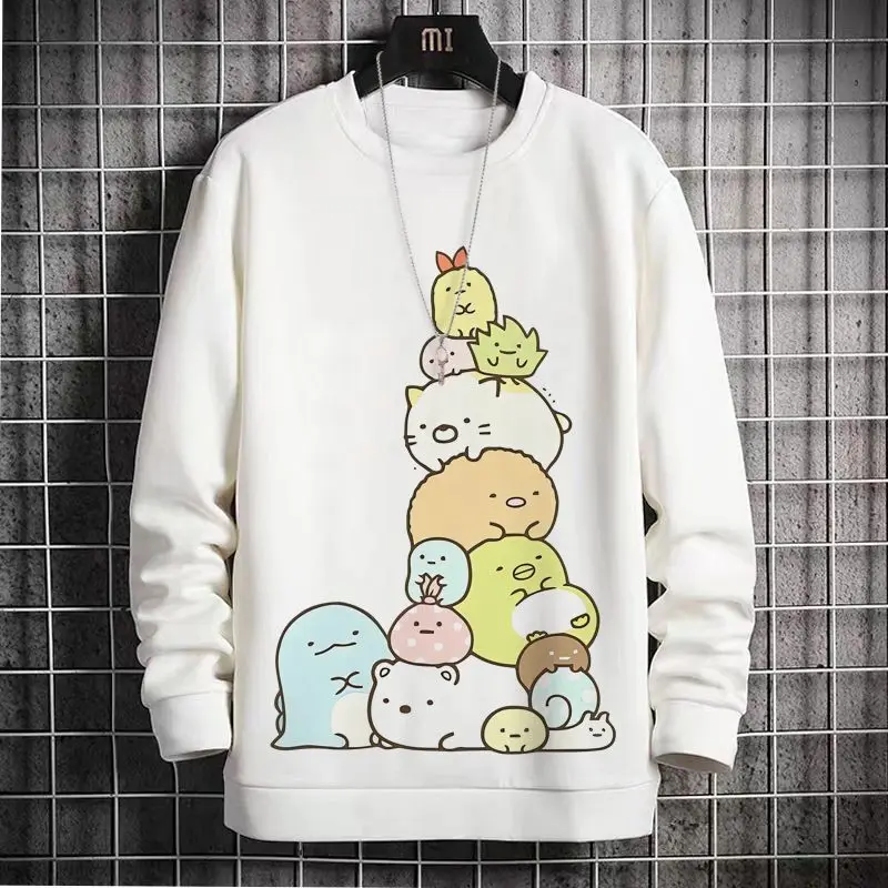 أنيمي لعبة ركن مخلوق Crewneck البلوز الأبيض الباندا القط البطريق الكرتون لطيف الشباب الصوف الملابس الشتوية