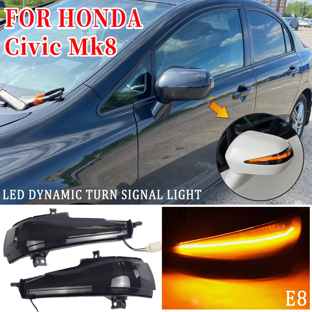 Dynamic Turn Signal LED Rearview Mirror Indicator Blinker Repeater Light For Honda Civic Mk8 Sedan FD1 FD2 FD3 for Civic 2D 4D