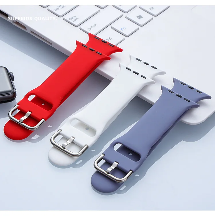 Apple 시계 용 실리콘 스트랩 44mm 40mm 38mm 42mm 44mm iwatch 팔찌 시리즈 용 교체 시계 밴드 7 6 Se 5 4 3 2 1