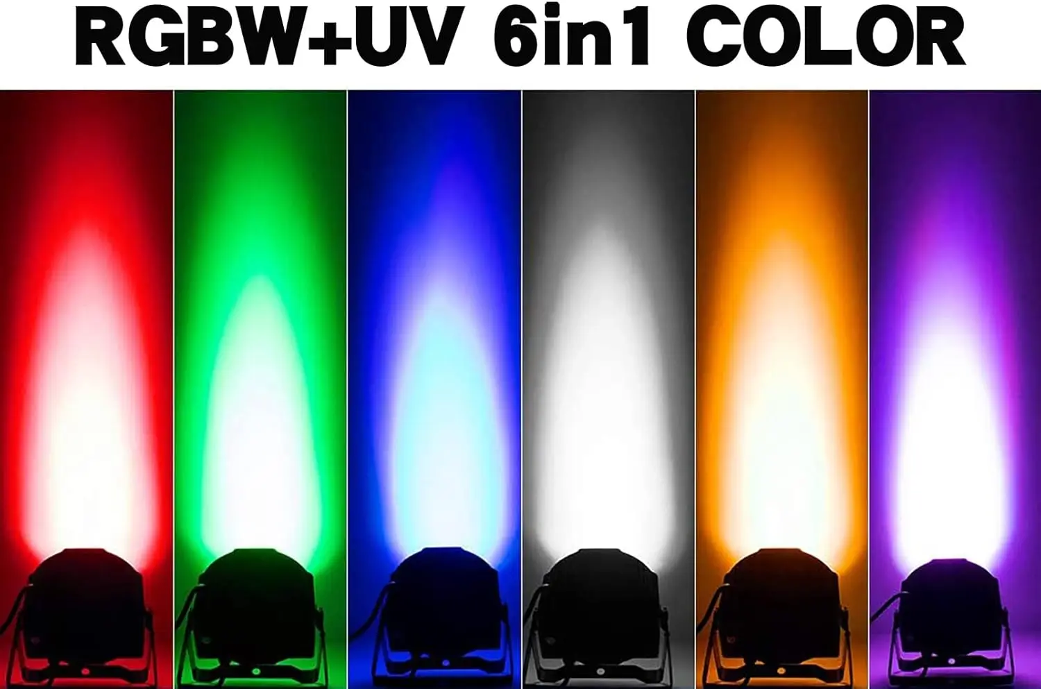 7x18W 6-in-1 RGBWAP LED Par Light Remote DMX Sound Activated Stage Wash Light for Wedding Party Disco